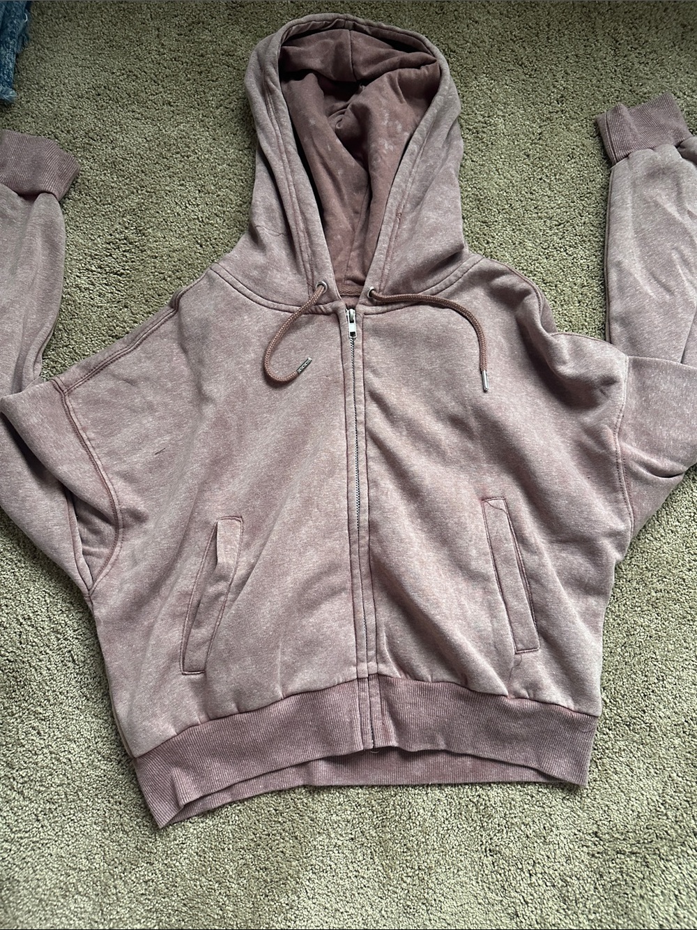 No Comment Dusty Rose Hoodie - Soft Zip Pullover